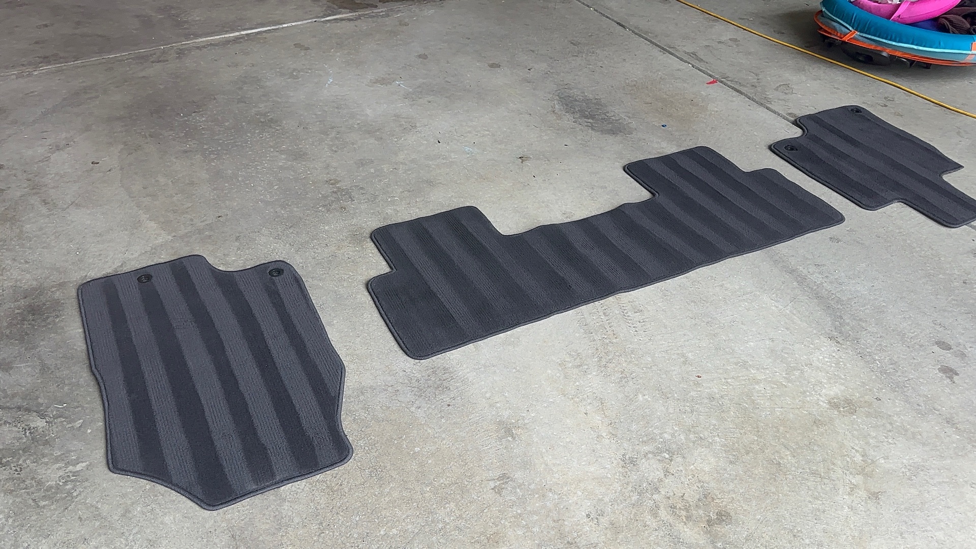 Cleaned floor mat set after detailing