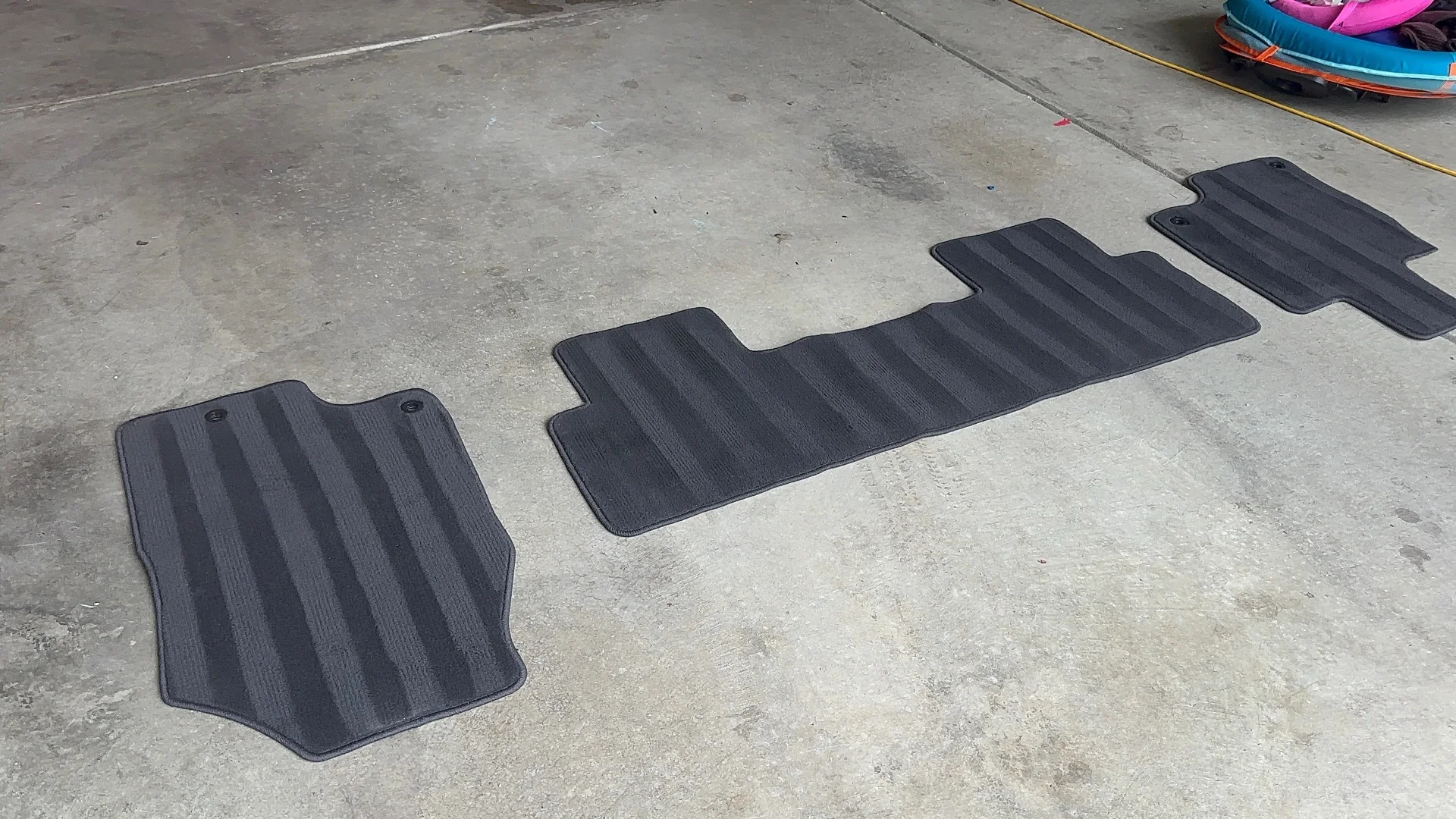 Cleaned floor mat set after detailing