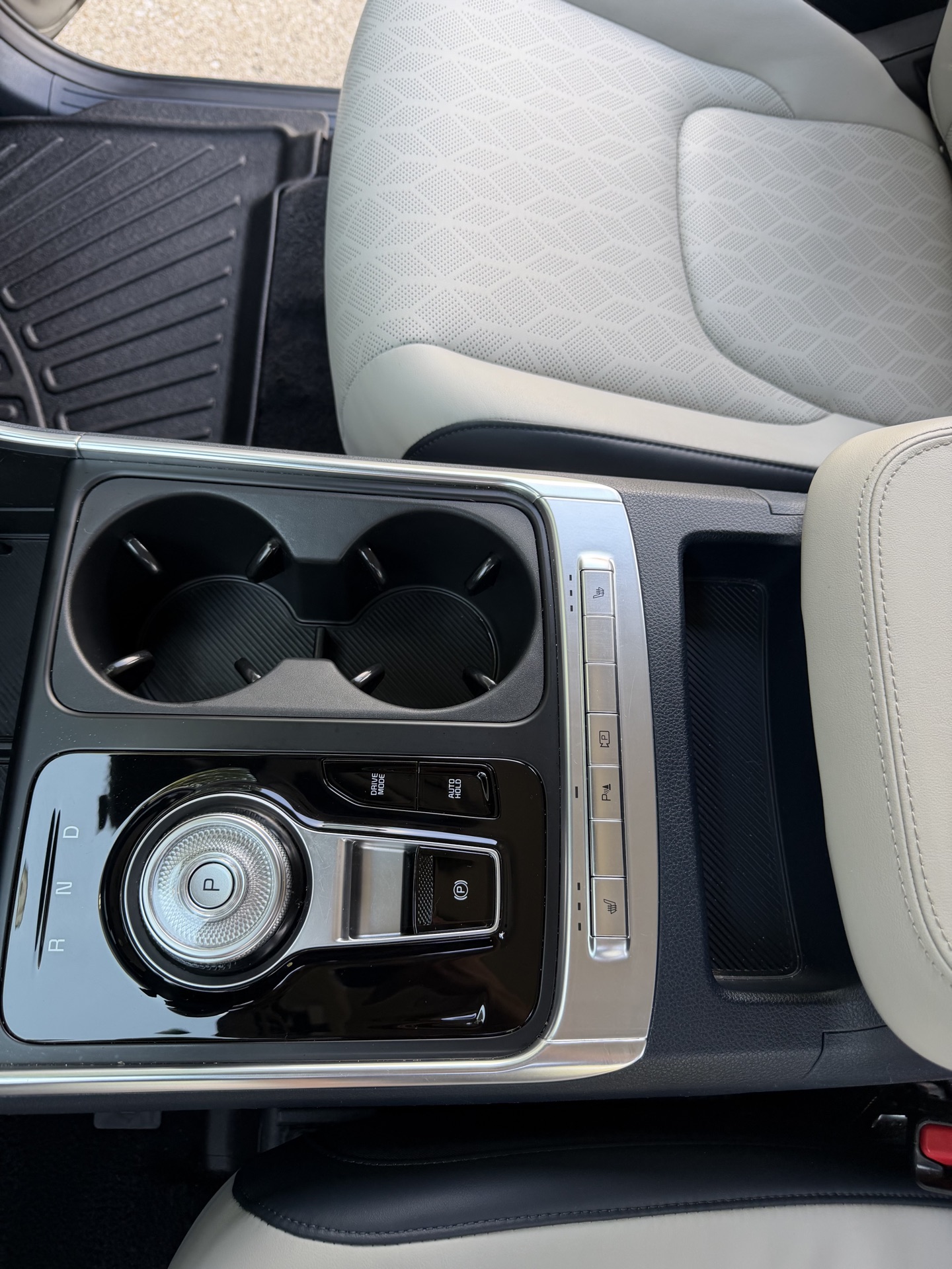 SUV center console after detailing